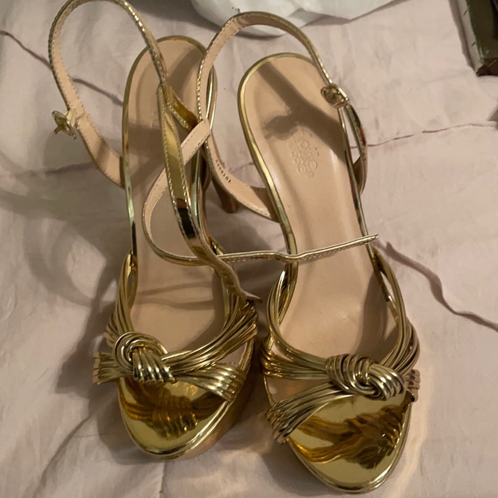 Worn for Miss USA Pageant-Gold heels size 7.5M